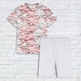thumbnail image 5 of VBTAPA Womens Christmas Pajamas Shorts Set Xmas Snowflake Printed Short Sleeve T-shirt with Shorts Matching Lounge Pj Sets 2 Piece Holiday Sleepwear D-Multicolor#1 XL, 5 of 8