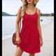 thumbnail image 4 of Vestidos de Verano para Mujer, con Tirantes Finos Ajustables, para Vacaciones en la Playa, Informales, Bonitos, con Bolsillos Rojo M, 4 of 9