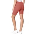 thumbnail image 3 of MOA Collection Women's High Waist Cotton Stretch Solid Casual Active Yoga Basic Biker Short Pants, 3 of 4