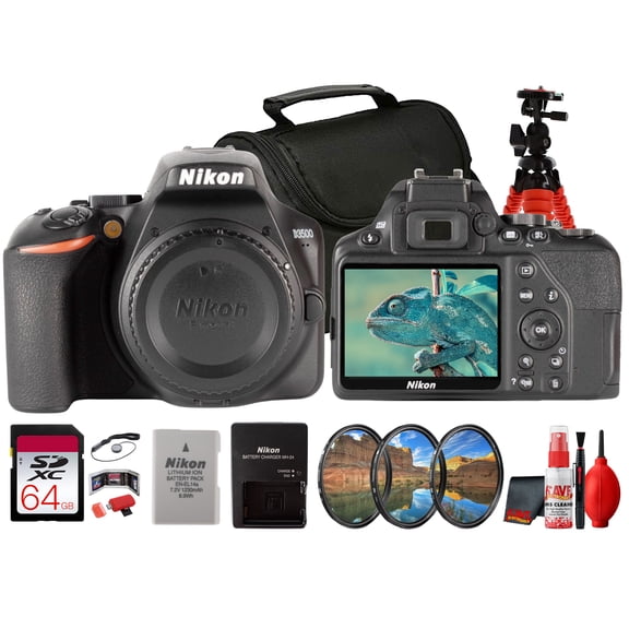Nikon D3500 DSLR Camera 24.2MP Body Only Full HD Bundle 64GB Card Camera Bag (International Model)