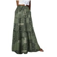thumbnail image 2 of Rciityk Dark Gray Women's Boho Vintage Floral Print Elastic High Waist Pleated A Line Maxi Skirt Summer Casual Vacation Beach Long Skirts - Spring/Summer Savings Clearance, 2 of 3