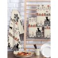 thumbnail image 2 of Japanese Style Kitchen Dish Towels for Drying Dishes Set of 3, Vintage Cartoon Cat House Trees Flowers Waffle Weave Microfiber Hand Tea Bathroom Towels Quick Dry & Absorbent Towel 15.7x23.6, 2 of 7
