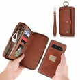thumbnail image 6 of Dteck Samsung Galaxy S10 Case,Multifunction Premium PU Leather Card Slot Wallet Cover For Samsung Galaxy S10,Brown, 6 of 10