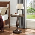 thumbnail image 4 of Roundhill Furniture Solmere 22" Round Wood Pedestal End Table, Espresso, 4 of 6