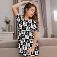 thumbnail image 3 of Fotbe Nautical Anchors1 Bata de Dormir para Mujer con Estampado, Camisón de Algodón de Manga Corta, Ropa de Dormir Casual, 3 of 6