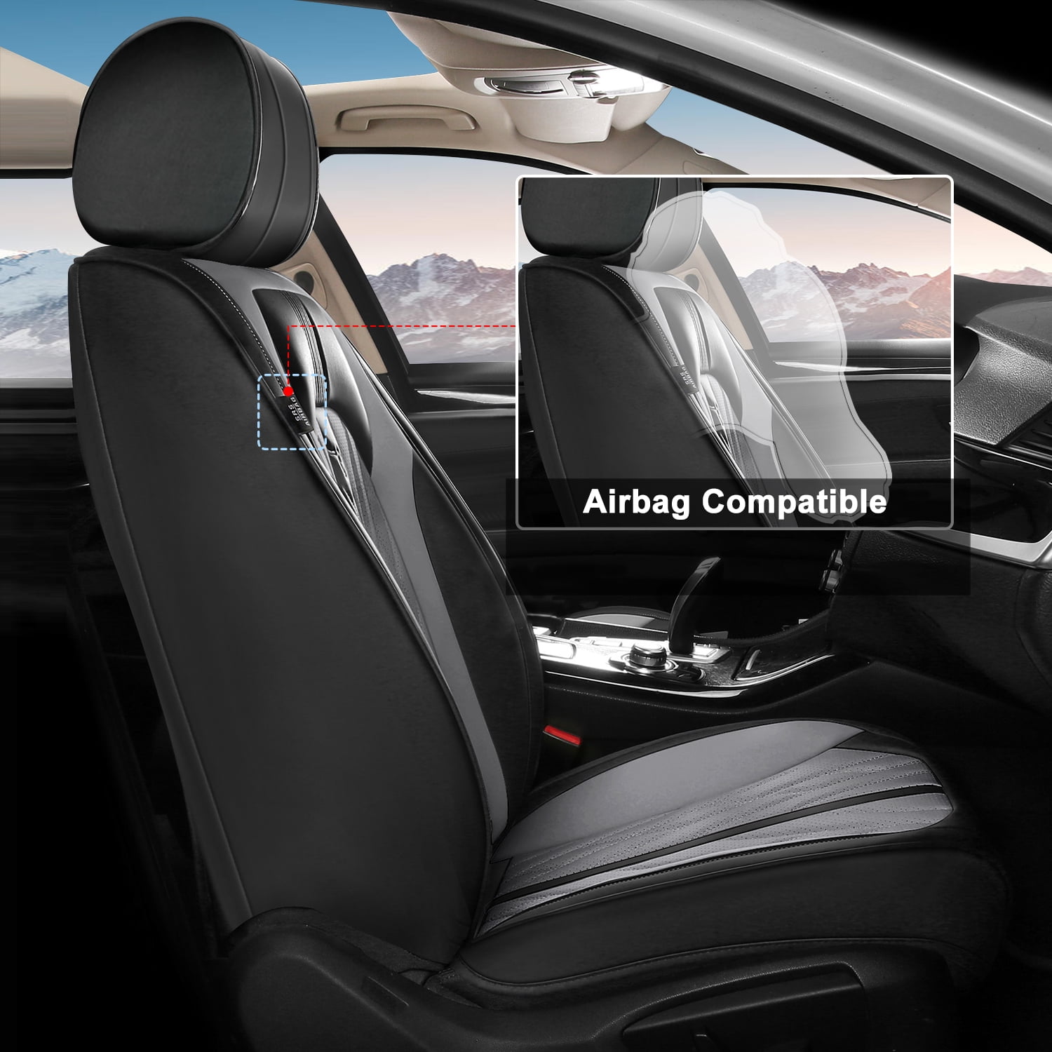 IKABEVEM 2PCS Front Car Seat Covers Fit for Cadillac SRX 2010 20 並行輸入品