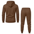 thumbnail image 4 of Resicozy Mens 2 Piece Tracksuit Fleece Hooded Sweatshirt Sweatpants Set Casual Athletic Sweatsuit Coffee XL, 4 of 6