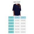 thumbnail image 5 of Camiseta de verano para mujer Ticfox de gasa de doble capa azul oscuro L, 5 of 5