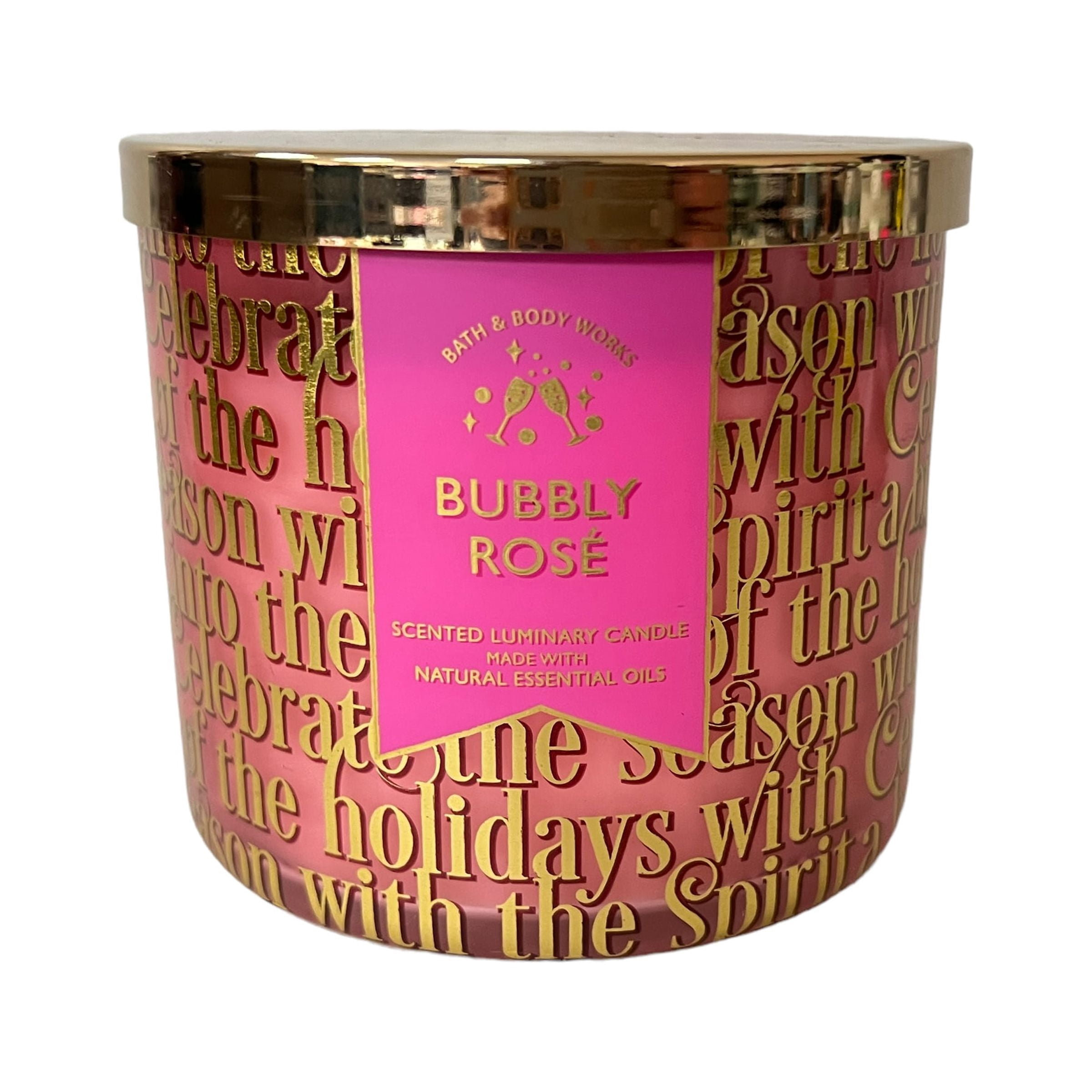 Bath & Body Works Bubbly Rose Scented 3 Wick Candle 14.5 oz