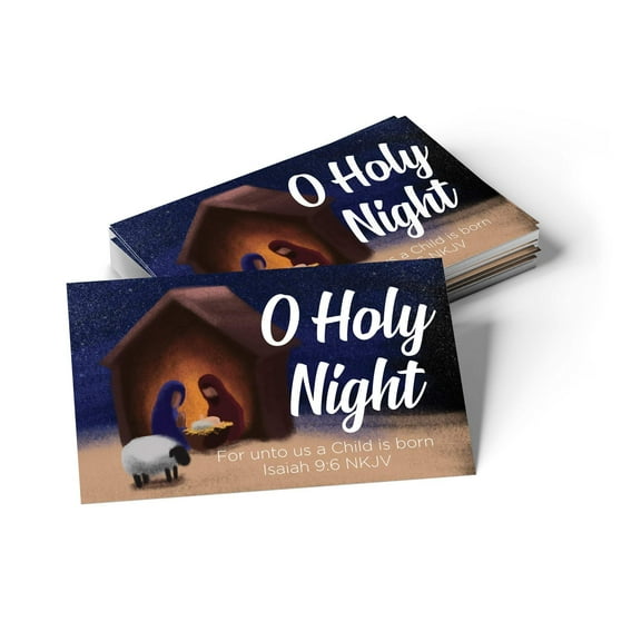 Christmas, Pass Along Scripture Cards, O Holy Night, Isaiah 9:6, Pack of 25