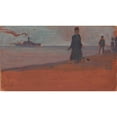 thumbnail image 2 of Egon Schiele 18x12 Black Ornate Wood Framed Double Matted Museum Art Print Titled - Seen Steamer from the Beach (1907), 2 of 5
