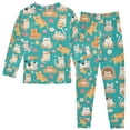 thumbnail image 2 of joogoo Cute Cats Cartoon Pajamas Set Long Sleeve Soft Cotton Sleepwear 2 Piece 24M, 2 of 7