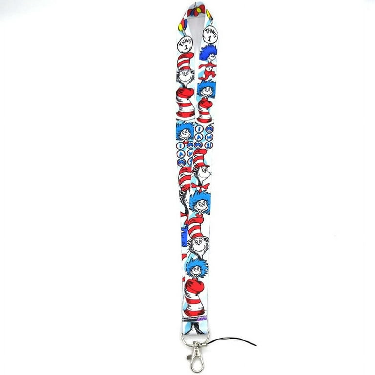 Dr. Seuss Thing 1 and 2 Lanyard ID Holder Keychain