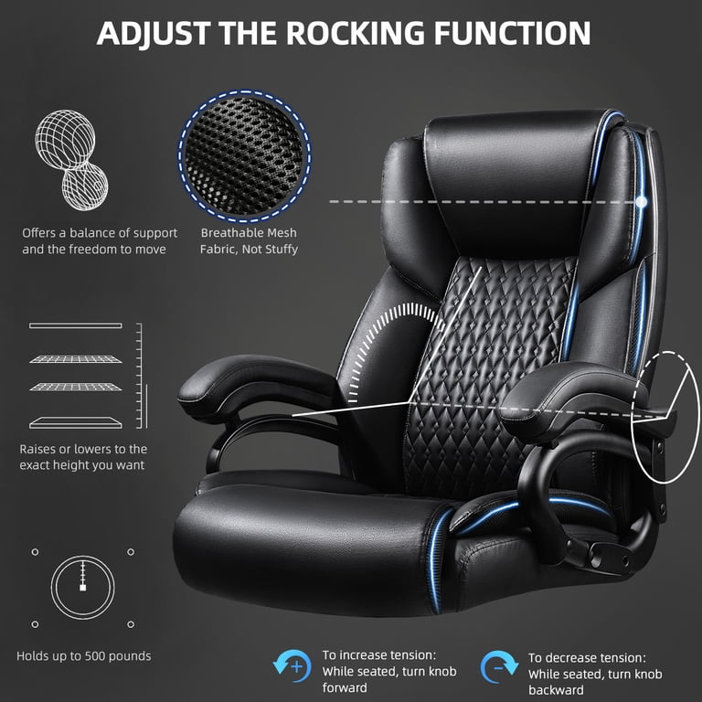 Waleaf Heavy Duty Office Chair, Big and Tall, 500lbs, Adjustable