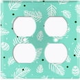 thumbnail image 3 of Metal Light Switch Plate Cover Festive Rosemary Leaves Teal XMS005, 3 of 13