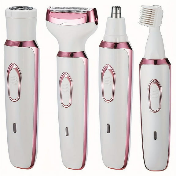 NOBRAND Multi-Function & Rechargeable Women's Hair Removal Device for Face & Legs with Interchangeable Heads, White