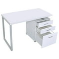 thumbnail image 4 of Newboti Furniture White 3-drawer Reversible Office Desk 48302, 4 of 11