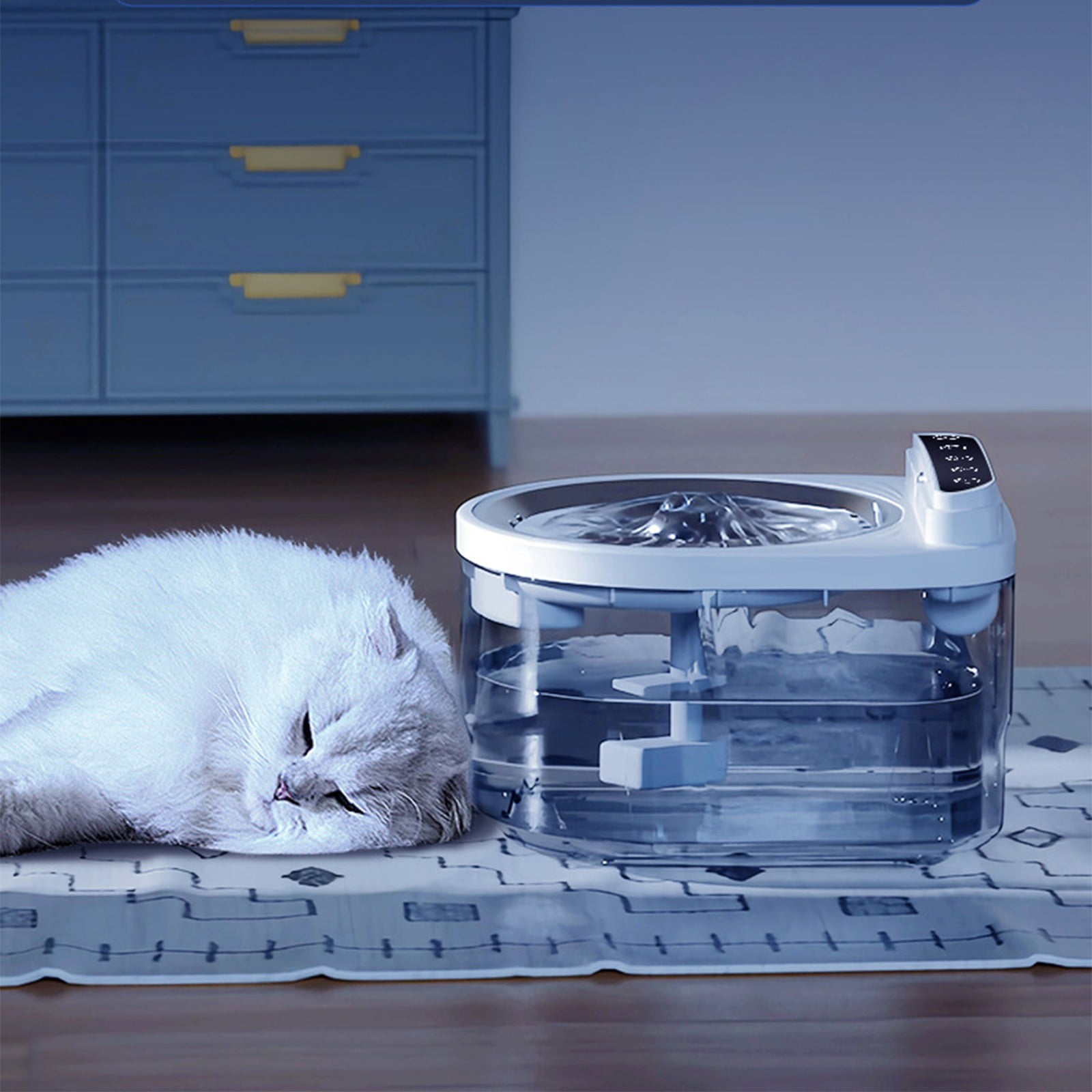 Cat Automatic Smart Circulating Water Dispenser Rechargeable For Indoor Home Living Room Balcony Puppy