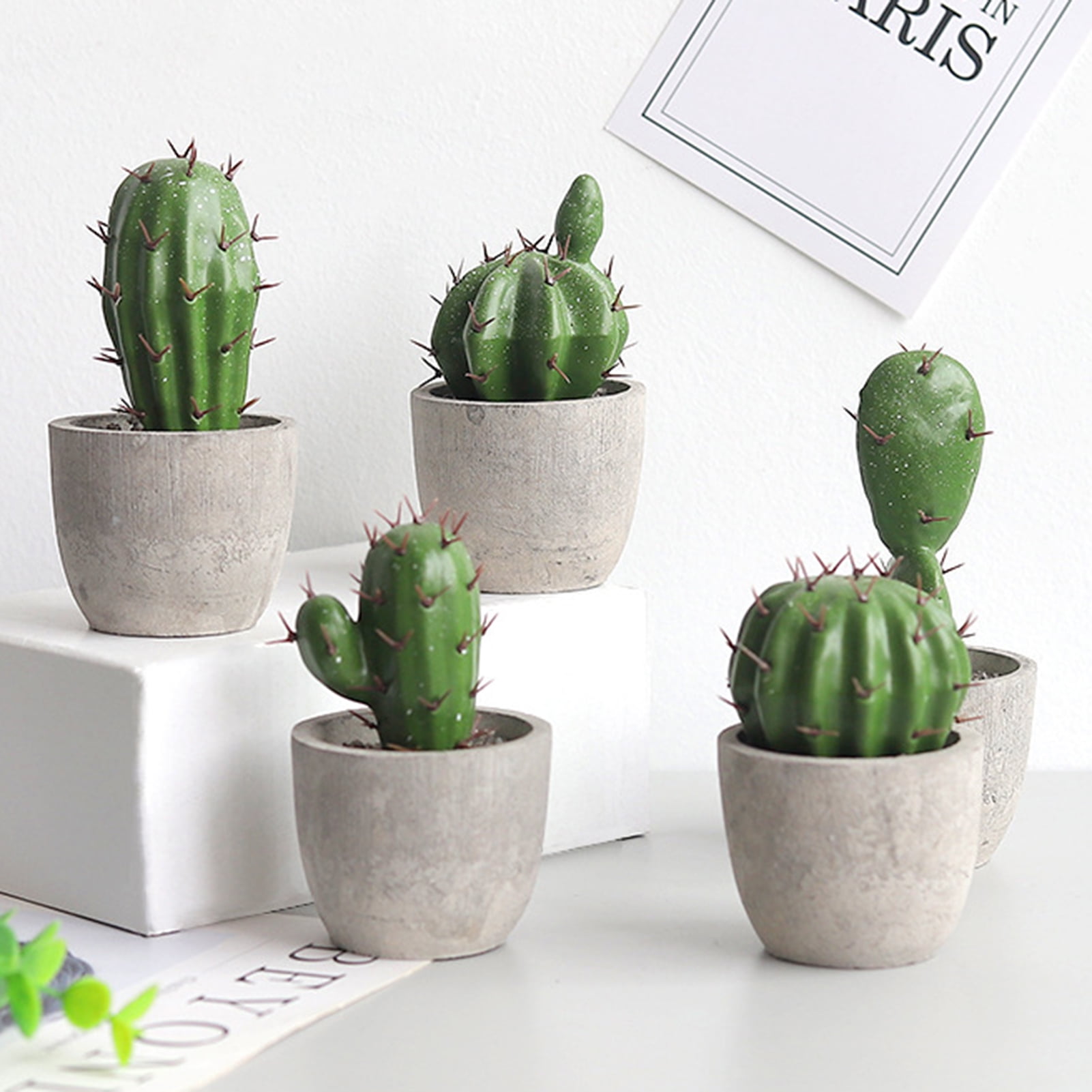 100 Days Free Returns Decorative Cacti 11.5cm Pack of 6 Artificial