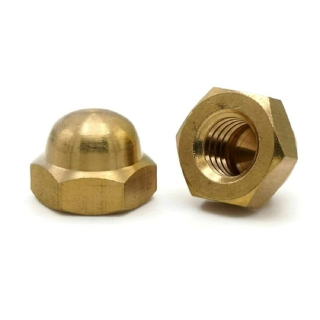 Cap Nuts Brass - #8/32 (5/16" Flats x 9/32" Height) Qty-100