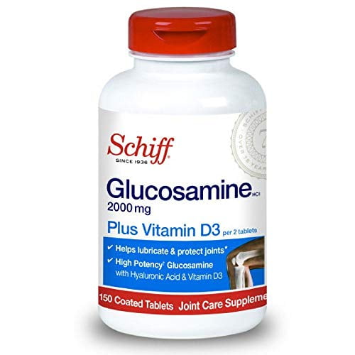 Schiff Glucosamine 2000mg with Vitamin D3 and Hyaluronic Acid, 150 tablets - Joint Supplement