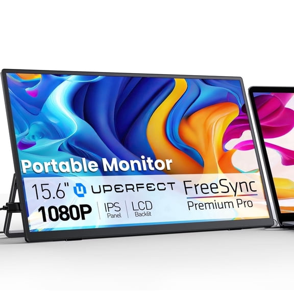 UPERFECT 15.6" Portable Monitor for Home & Office, 1.4lb Lightweight Travel Monitor, 1080P FHD USB-C HDMI, W/ Speakers