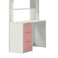 Acme Furniture Nerice Twin Loft Bed with Desk and Wardrobe in Pink