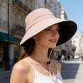 thumbnail image 4 of UPF 50+ Wide Brim Sun Hat for Women, Packable UV Protection Bucket Hat with Adjustable Chin Strap, Breathable Outdoor Hat for Hiking, Beach, Gardening, Travel & Summer Activities, 4 of 6