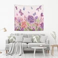 thumbnail image 6 of Purple Sunflower Butterfly Tapestry Wall Hanging Tapestries Happy Colorful Hippie Psychedelic Art Polyester Carpet Wall Decorative for Living Room Bedroom 60x40inch Gift Decor, 6 of 7