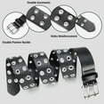 thumbnail image 4 of Maikun Belts for Women Grommet Leather Black Belt Studded Belt Punk Accessories, 4 of 6