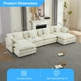 thumbnail image 2 of ijuicy 148'' U/L Shaped Sectional Sofa with Movable Ottomans,  Modular Chenille Deep Seat Couches for Living Room - Beige, 2 of 8
