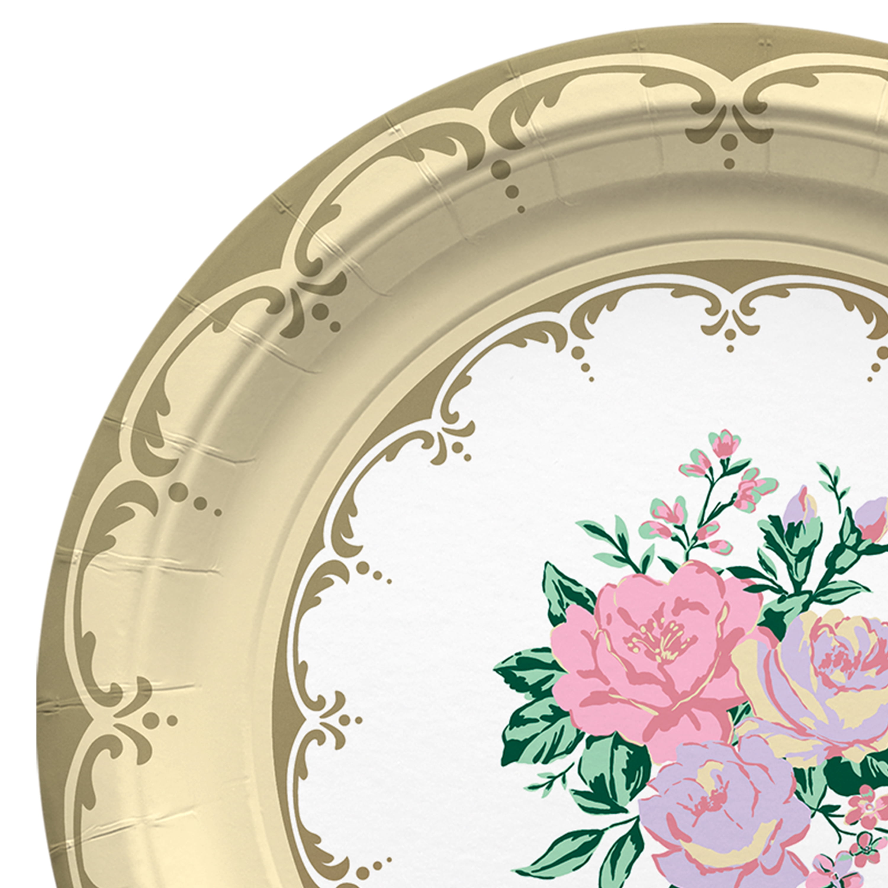 8 Count, 7IN Disposable Tea Party Paper Plates, Multicolor, Vintage Finds by Way to Celebrate