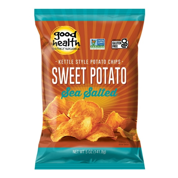 Good Health Sea Salted Sweet Potato Kettle Style Potato Chips, Gluten-Free, 5 oz Bag