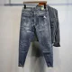 thumbnail image 4 of Pantalones vaqueros para hombre, pantalones vaqueros con gráficos para hombre, pantalones de tiro bajo, ajustados, ajustados, rotos, con agujeros, rasgados, de alta calidad, tallas XS, 4 of 5