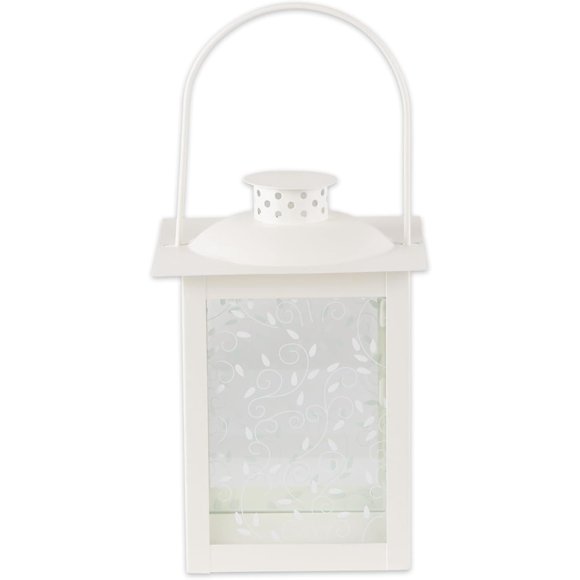 Gifts & Decor Large White Lantern Ivory Glass Candleholder Candle