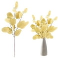 thumbnail image 2 of Fall Artificial Eucalyptus Leaves - Silk Silver Dollar Eucalyptus Branches, Autumn Foliage Stems for Home, Fireplace, Wedding & Farmhouse Decor, Yellow, Indoor/Outdoor Decor, 2 of 9