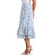 thumbnail image 4 of Faldas de gasa para mujer Inspire Chic, con cintura elástica, volantes, en capas, florales, fluidas, midi, XL, azul y beige-floral, 4 of 6