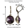 thumbnail image 2 of Swarovski Casted Lever back Earrings in 12mm Rivoli Amethyst Nickel Free, 2 of 4