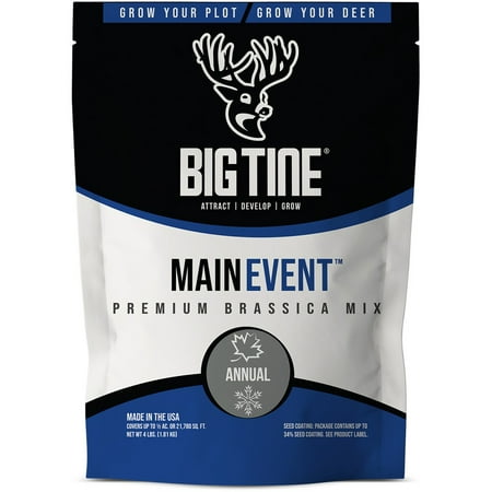 Big Tine Main Event Food Plot Seed Deer Hunting Attractant with Forage Brassica & Tubers 4 Lb