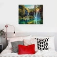 thumbnail image 5 of PIKWEEK Lake Waterfall Natural Picture Wall Art Landscape Canvas Prints Painting Home Decor Tree Picture for Living Room Bedroom Kitchen Office Decoration Frames Artwork Ready to Hanging, 5 of 5
