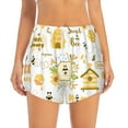thumbnail image 2 of Goofa Farm Bee Cute Honey Printed Women 2 in 1 Running Shorts,Quick Dry Athletic Workout Shorts,High Waisted Athletic Shorts with Liner Pockets-Small, 2 of 9