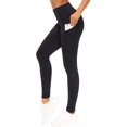 thumbnail image 1 of THE GYM PEOPLE Pantalones de yoga gruesos de cintura alta con bolsillos, control de barriga, entrenamiento, correr, yoga, leggings para mujer, 1 of 4