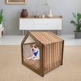 thumbnail image 3 of Stripes Pet House, Hand Drawn Barcode Style Lines Rainbow Colored Abstract Geometric Illustration, Outdoor & Indoor Portable Dog Kennel with Pillow and Cover, 5 Sizes, Multicolor, by Ambesonne, 3 of 5