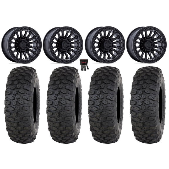Fuel Rincon Bdlk 15" Wheels Bk 32" Chicane DS Tires Sportsman RZR Ranger