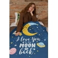 thumbnail image 5 of I Love You to The Moon and Back Soft Throw Blanket All Season Microplush Warm Blankets Lightweight Tufted Fuzzy Flannel Fleece Throws Blanket for Bed Sofa Couch 80"x60", 5 of 6