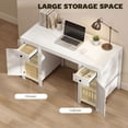 thumbnail image 4 of HOMCOM 53" Home Office Computer Desk with 2 Drawers & 2 Cabinets, White, 4 of 10