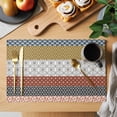 thumbnail image 2 of Boho Geometric Placemats Set of 6 Bohemian Stripes Aztec Tribe Vintage Place Mats Indoor Wipeable Table Mats Washable Cloth Dining Table Placemats for Kitchen Holiday Party Home Decor 13x19 Inch, 2 of 9