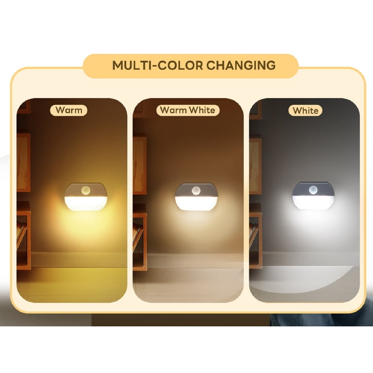 Zisuyu 3-Pack Rechargeable Motion Sensor LED Night Lights photo 2