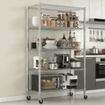 thumbnail image 2 of Legooin 18x36x82 inch Metal Wire Shelving Unit 5-Tier Storage Rack with Wheels for Home Office Storage Capacity for 1500LBS, Silver, 2 of 8
