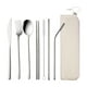 thumbnail image 2 of Juego de Cubiertos Portátiles de Acero Inoxidable de 7 Piezas con Palillos, Cuchara, Cuchillo, Tenedor y Pajita, con Estuche de Almacenamiento, para Acampar Al Aire Libre., 2 of 6
